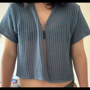 Vintage crochet cardigan / short sleeve top